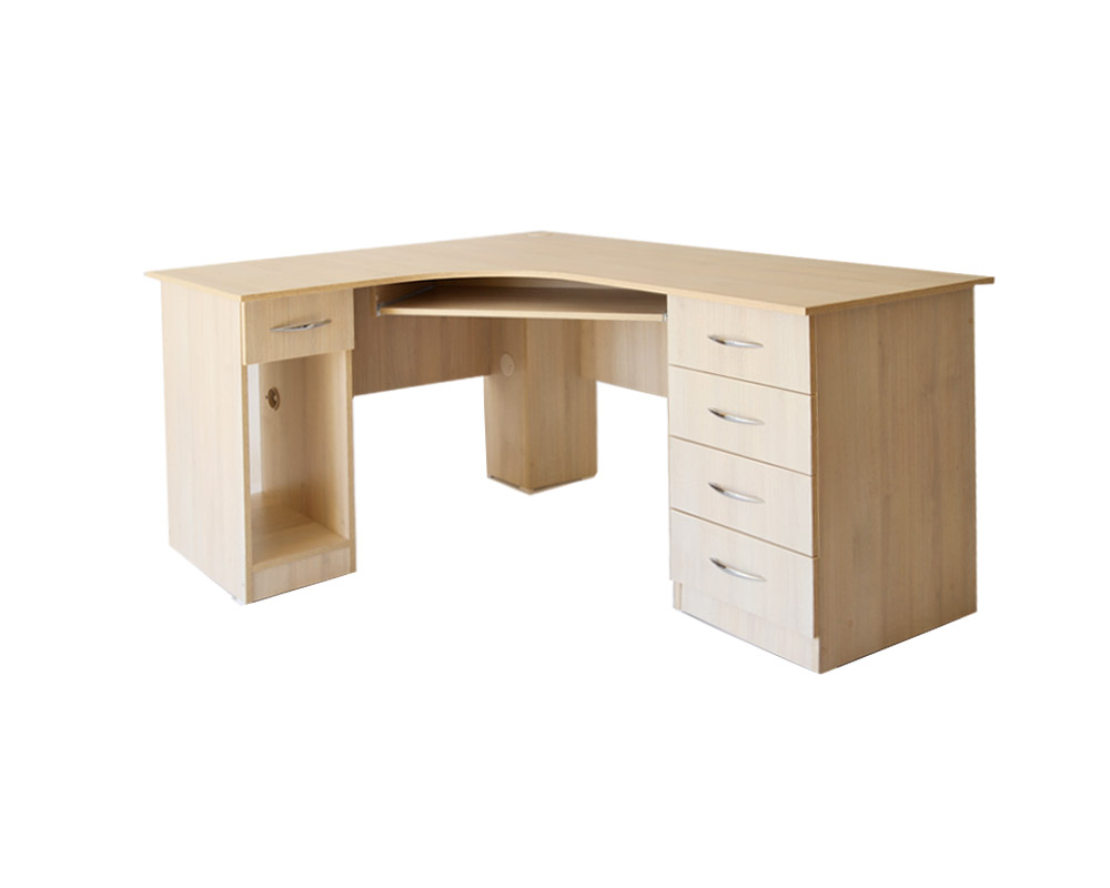 Стіл кутовий серія "БЮРО" ОБ1-011 (ДСП шамоні світлий) Сільф